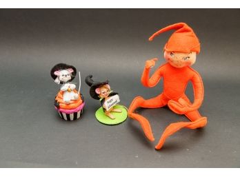 Set 3 Annalee Collectible Halloween Figurals