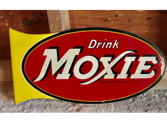 Vintage 2 Sided Drink Moxie Flange Wall Sign