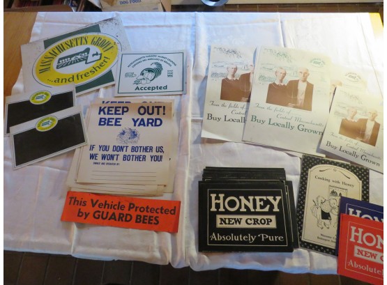 Vintage Bee And Honey Related Ephemera And Advertising