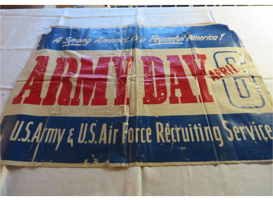 World War 2 Original Cloth 'Army Day' Recruiting Banner