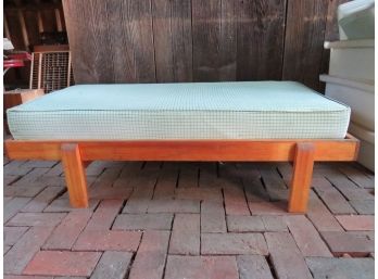 Charles Webb Style Wood Bench With Cushion