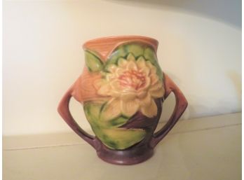 Vintage Roseville Double Handle  Vase 'Water Lilly'
