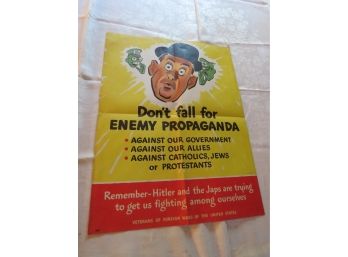 Don't Fall For Enemy Propaganda Original World War 2 Jack Betts Poster