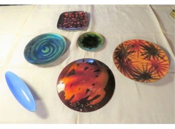 6 Hand Crafted MCM Enamel Dishes