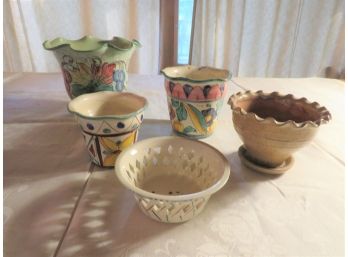 Variety Of Italian Painted Small Planter Vases