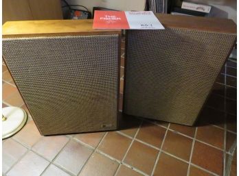 Vintage Pair Of Fisher KS-1 Heritage Series Walnut Speakers