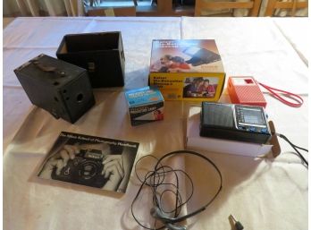 Vintage Transistor Radios And Misc Camera Accessories