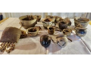 Loads Of Mid-century Studio Pottery Hanging Pots And Wall Pockets