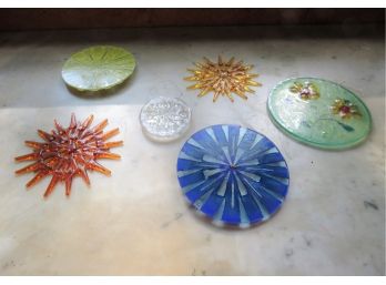 6 Colorful Glass Sun Catchers