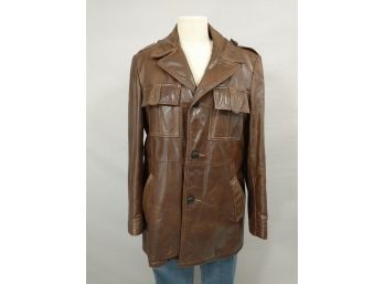 Vintage 70's Rad Leather Jacket Period Coat Seventies