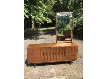 Mid Century Modern American Of Martinsville Diamond Front Long Chest