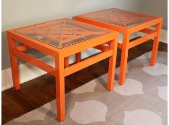 A Pair Of Modern End Tables In The Style Of Jonathan Adler