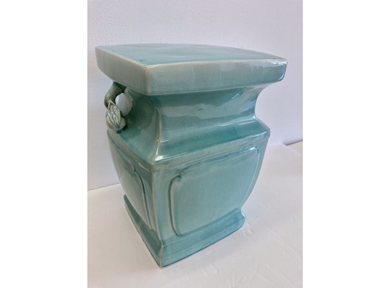 Vintage Aqua Glazed Porcelain Garden Stool