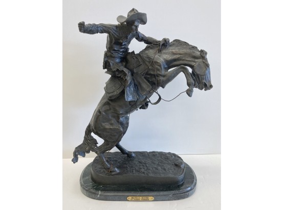 Frederic Remington 23' Bronco Buster' Bronze Statue