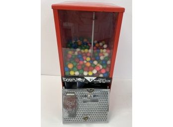 Vintage Toy 'N Joy Red Metal Bubble Gum 14' Vending Machine