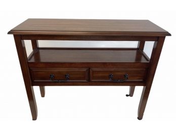 Pier One Accent Table W/ 2 Drawers And Shelf Above 36' X 12' 29'