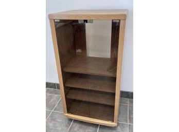 Oak Stereo / Audio Components Cabinet On Casters