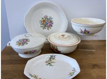 Vintage Ceramic Casserole & Platters Lot