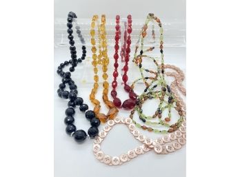 Lot Of  5 Vintage Beaded Necklaces