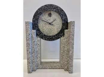 Modernist Faux Granite Quartz Clock