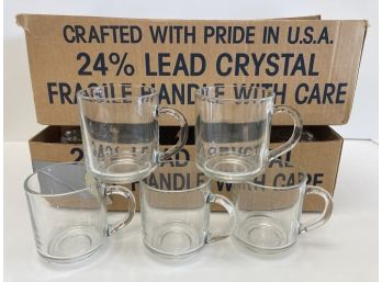 Set Of 24 Lead Crystal Coffee Mugs