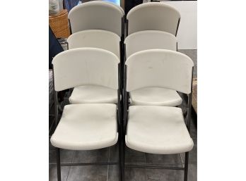 Set Of 8 Lifetime Products Folding Chairs