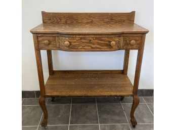 Antique Flame Oak Buffet Server / Accent Table W/  Claw Feet 36' X 17' X 42'