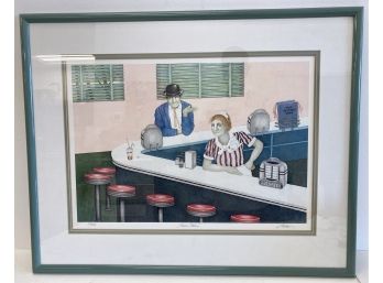 Signed / Numbered 'Lunch Counter' Lithograph 32' X 25'