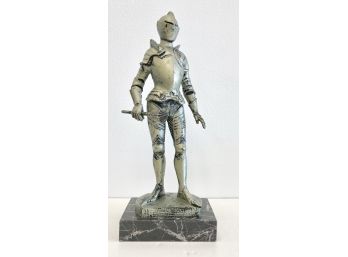 Vintage Italian Knight Figurine On Marble Base