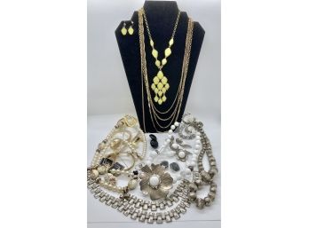 Vintage Silvertone &  Goldtone Costume Jewelry Lot - Ginormous!