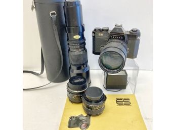 Pentax Camera Lot Including Quantary Zoom Lens +++