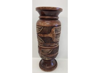 Beautiful Hand-Turned Carved Wood 18' Umbrella Stand