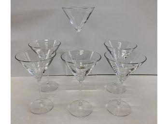 Set Of 6 New French Crystal Oversize Martini Glasses
