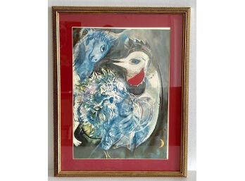 Vintage Framed Marc Chagall 'The Flowering Quill' Print