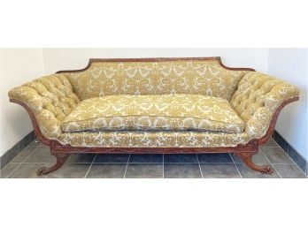 Antique Carved Mahogany Sofa W/ Claw Feet 82' X 32' X 32'