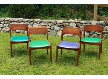 Rosewood Teak Danish Modern Chairs-Vejle Stole Og Møbelfabrik, Set Of 4