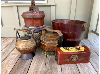 Large Lot Of Asian Decorative Boxes