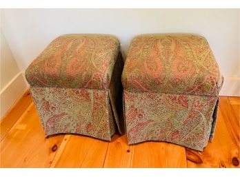 Pair Of Ottomans/stools On Casters