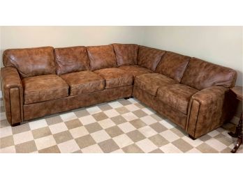 Large Two Piece Leather Sectional
