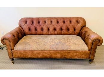 Leather/Fabric Sofa