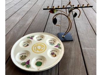 Seder Plate And Artisan Menorah