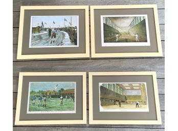 Set Of 4 Framed Vintage Sports Illustrations