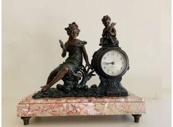 Antique Seth Thomas Figural Clock On Marble