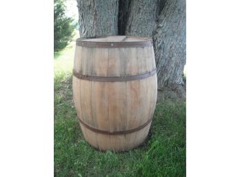 Large Vintage Wood Barrel