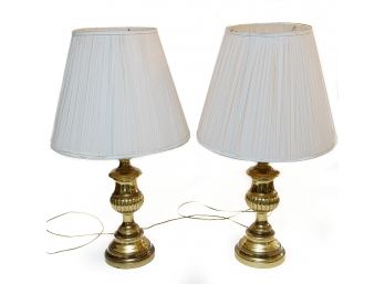 Pair Of Vintage Brass Toned Lamps
