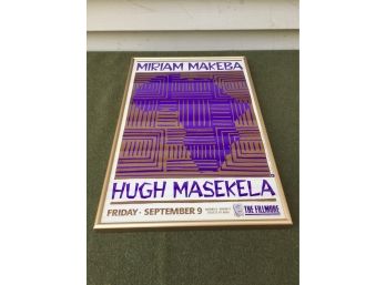 Original And Vintage Miriam Makeba Hugh Masekela Concert Poster. Bill Graham  Fillmore Auditorium 9/9/1988.