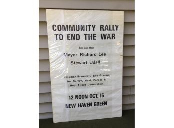 Original And Vintage 1960s Vietnam War Protest Poster New Haven, Connecticut 'COMMUNITY RALLY TO END THE WAR'
