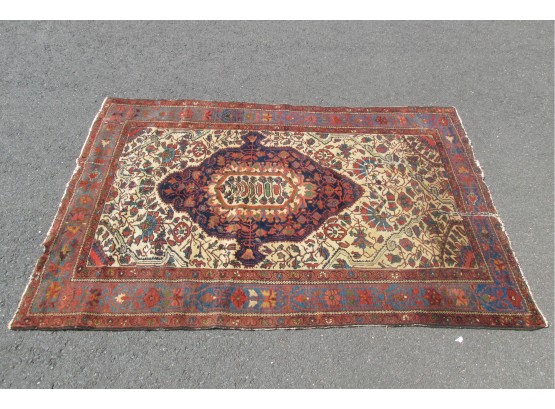 Vintage Antique Oriental Rug / Carpet As Found Has Tears Probably Great For Pillows