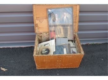 Wooden Box Full Of Antique Photographs