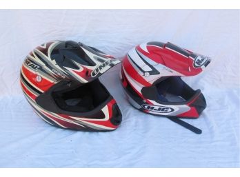 Pair Of Vintage Motorcycle / BMX Bicycle Helmets